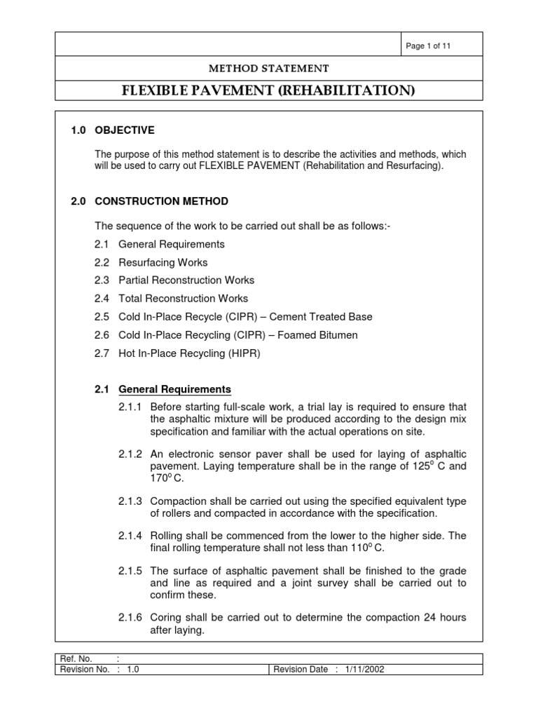 Method Statement For Earthworks Excavation Archaeology Road