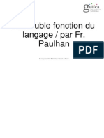 PAULHAN - La Double Fonction Du Langage