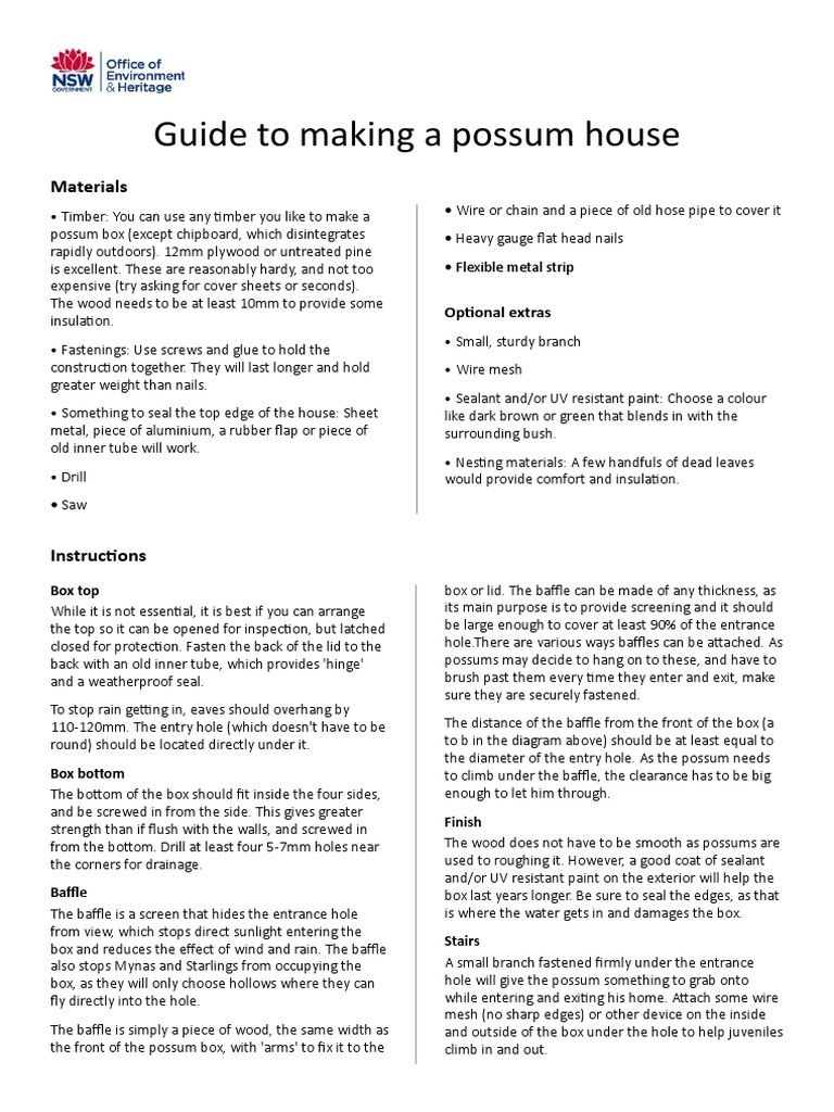 How To Build An Opossum House PDF Wire Screw