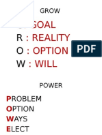 G R O W:: Goal: Reality: Option: Will