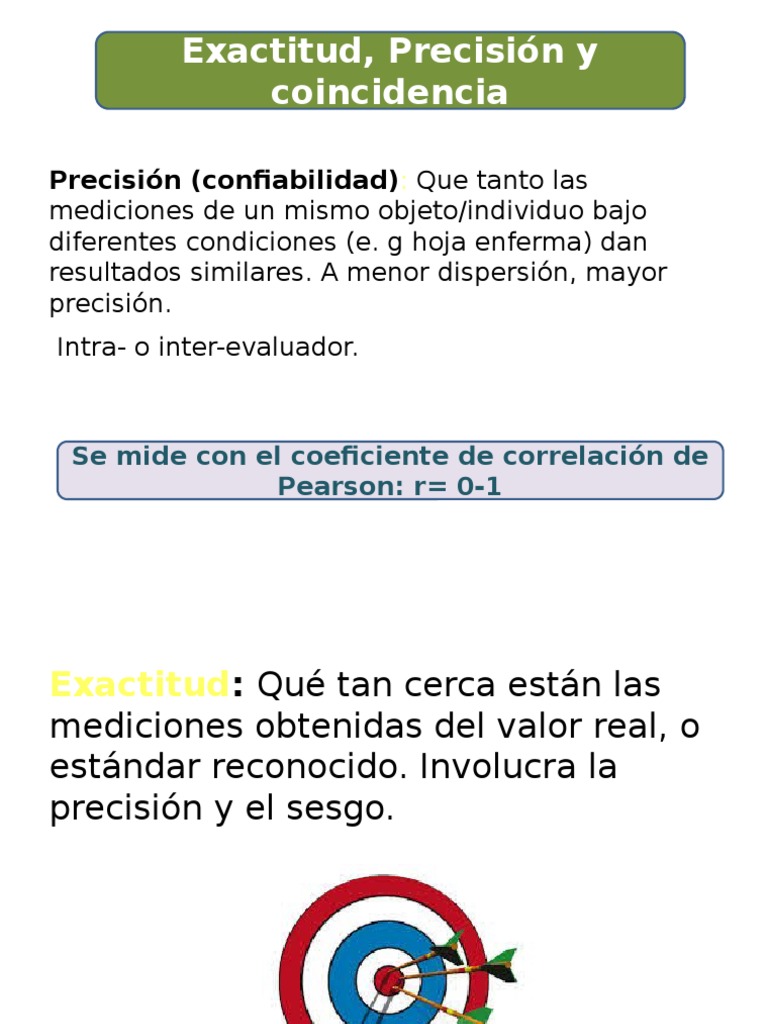 Precisión y Exactitud en Mediciones | PDF | Métodos y materiales de ...