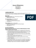 Adam Mohning Resume