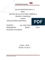 Metodologia de Calculo para Tuberias A Presion Y Gravedad