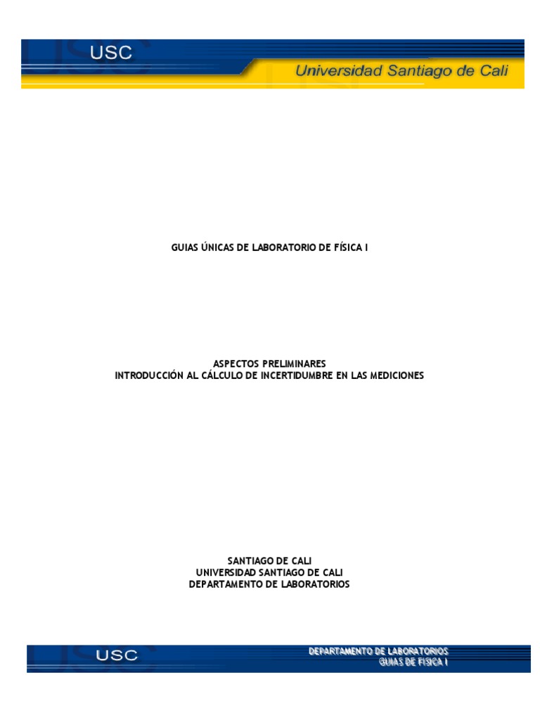 Cálculo de Incertidumbres en Mediciones | PDF