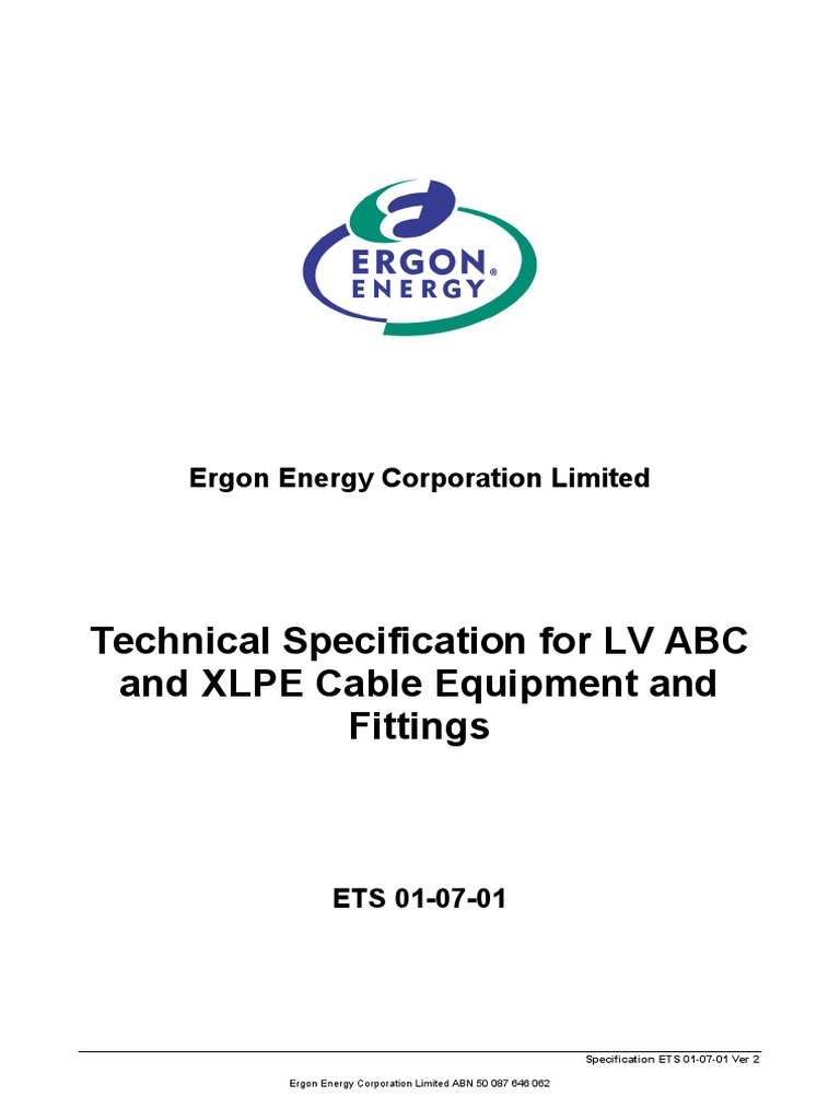 Technical Specification of ABC Cable - Ergon Energy | PDF | Electrical ...