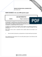 MARK SCHEME For The June 2005 Question Paper: University of Cambridge International Examinations