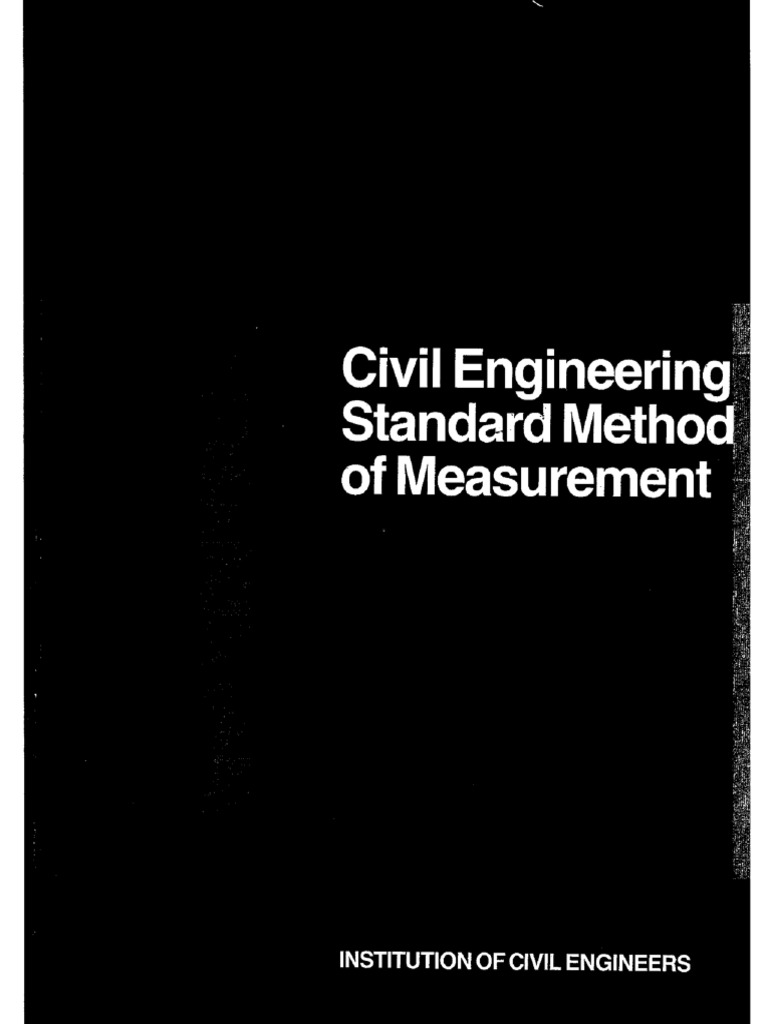 Civil Engineering Standard Method of Measurement PDF Science