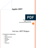 Applet AWT: by Prof - Manikandan QMC, Chennai