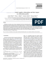 Functions of Industrial Supplier Relationships and Their Impact On Relationship Quality