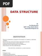 Data Structure: by Prof - Manikandan QMC College, Medavakkam