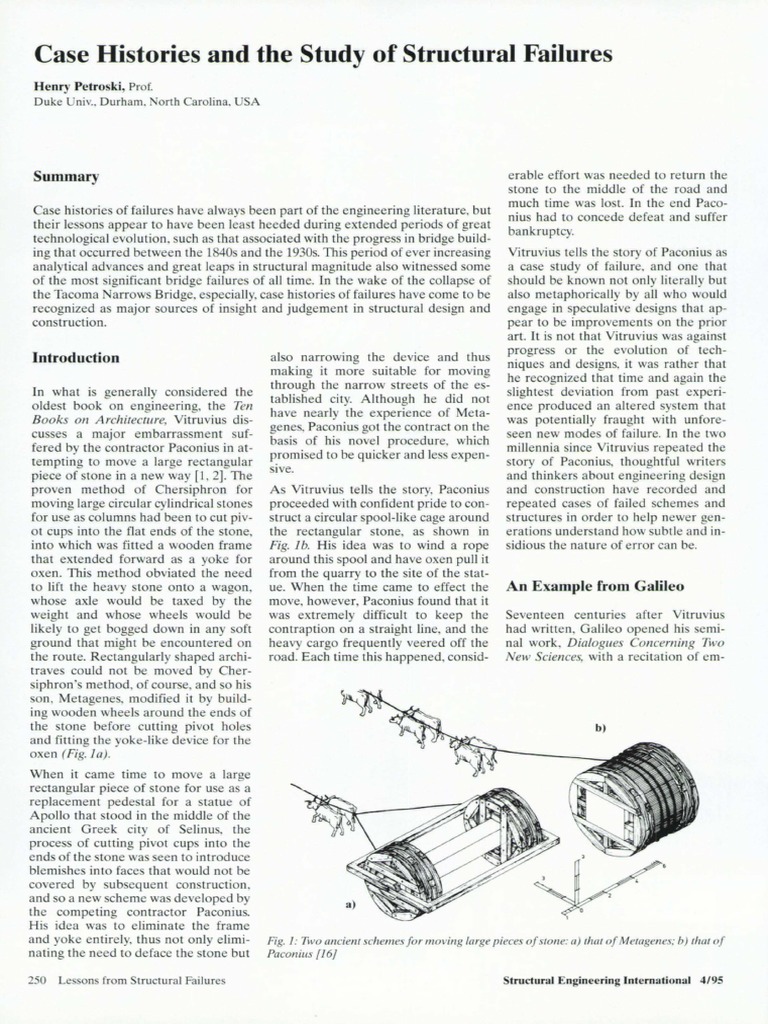 Case Histories And The Study Of Structural Failures Pdf Bridge