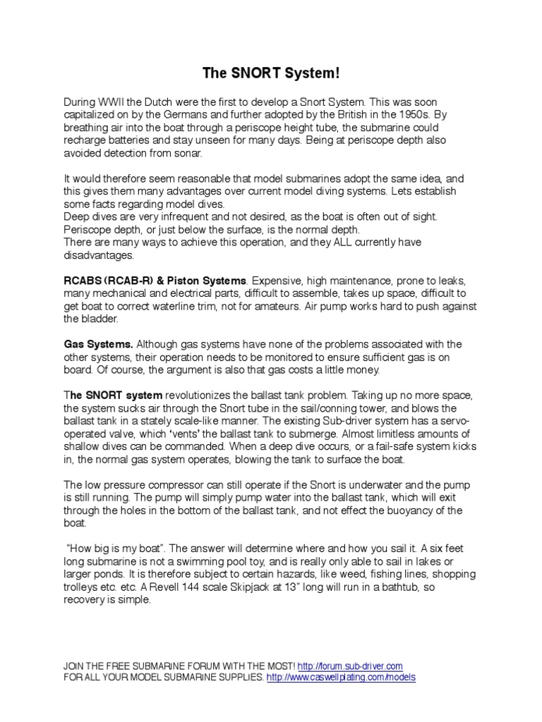 Snort System | PDF | Submarines | Underwater Work