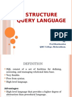 Structure Query Language: by Prof - Manikandan QMC College, Medavakkam