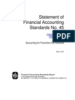 Statement of Financial Accounting Standards No. 45: Accounting For Franchise Fee Revenue