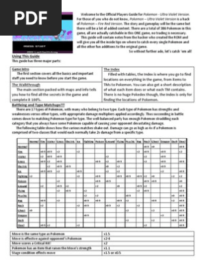 Pokemon Ultra Violet 121 Official Players Guide