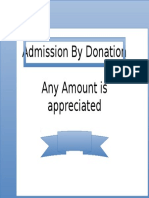 Sign - Admission by Donation