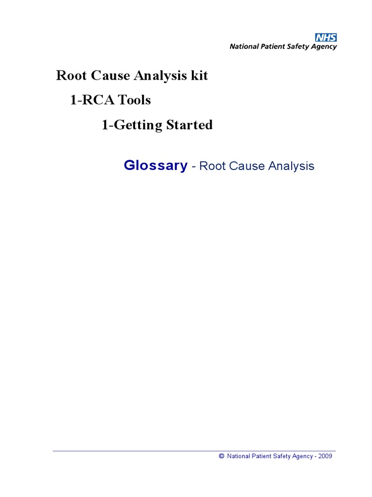 RCA Investigation Glossary | PDF | Patient Safety | Risk Management