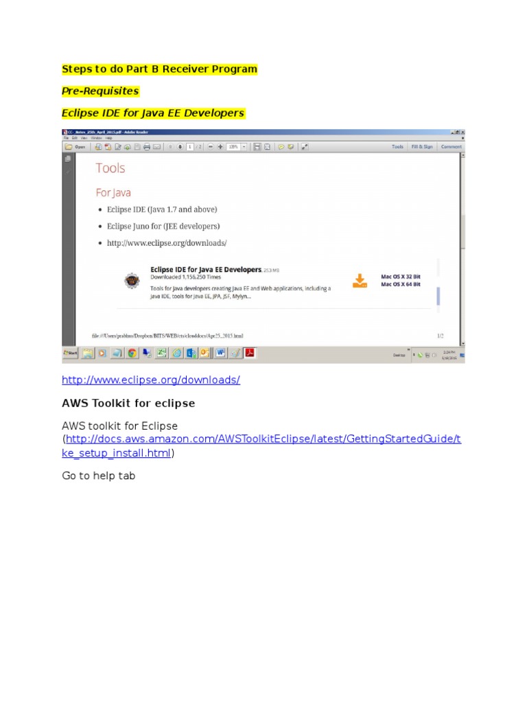 AWS Receiver Program Setup Guide | PDF | Eclipse (Software) | Java ...