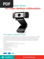 Logitech Webcam C930e Data Sheet