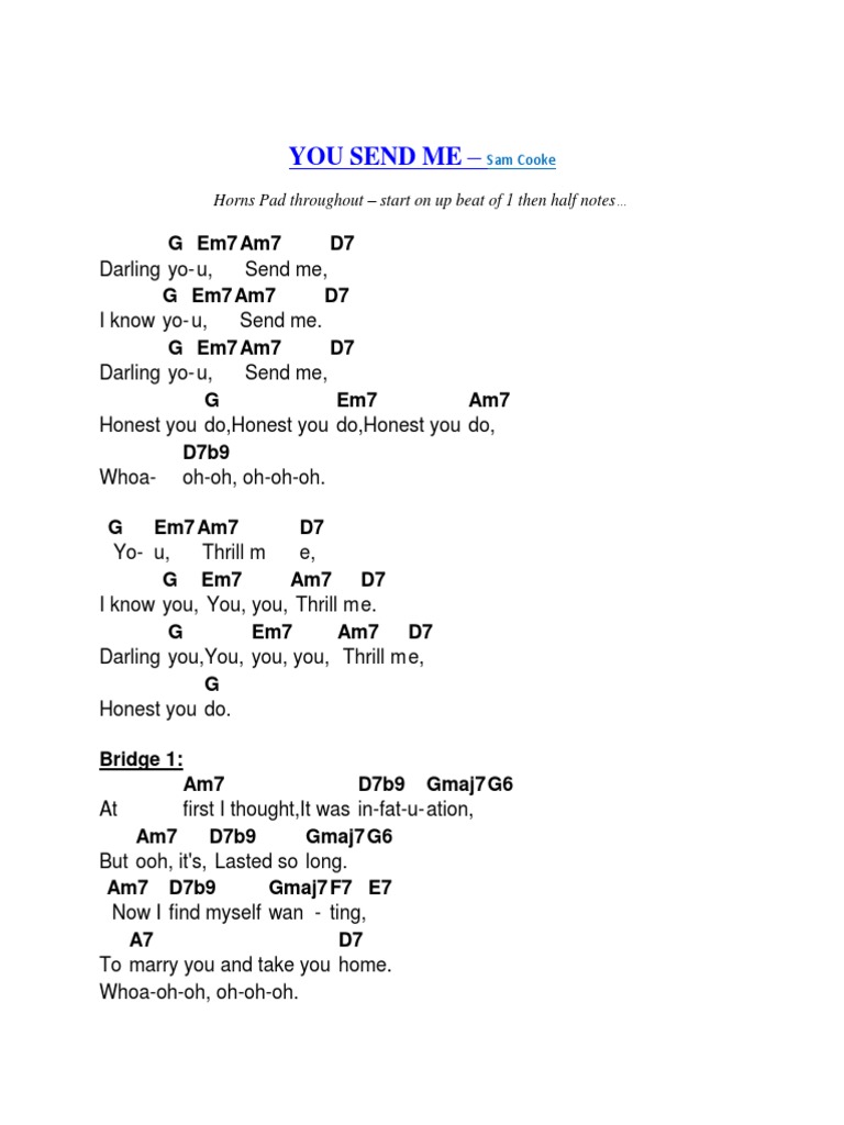 You Send Me Lyrics & Chords
