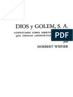 Dios y Golem. - S A Norbert Wiener