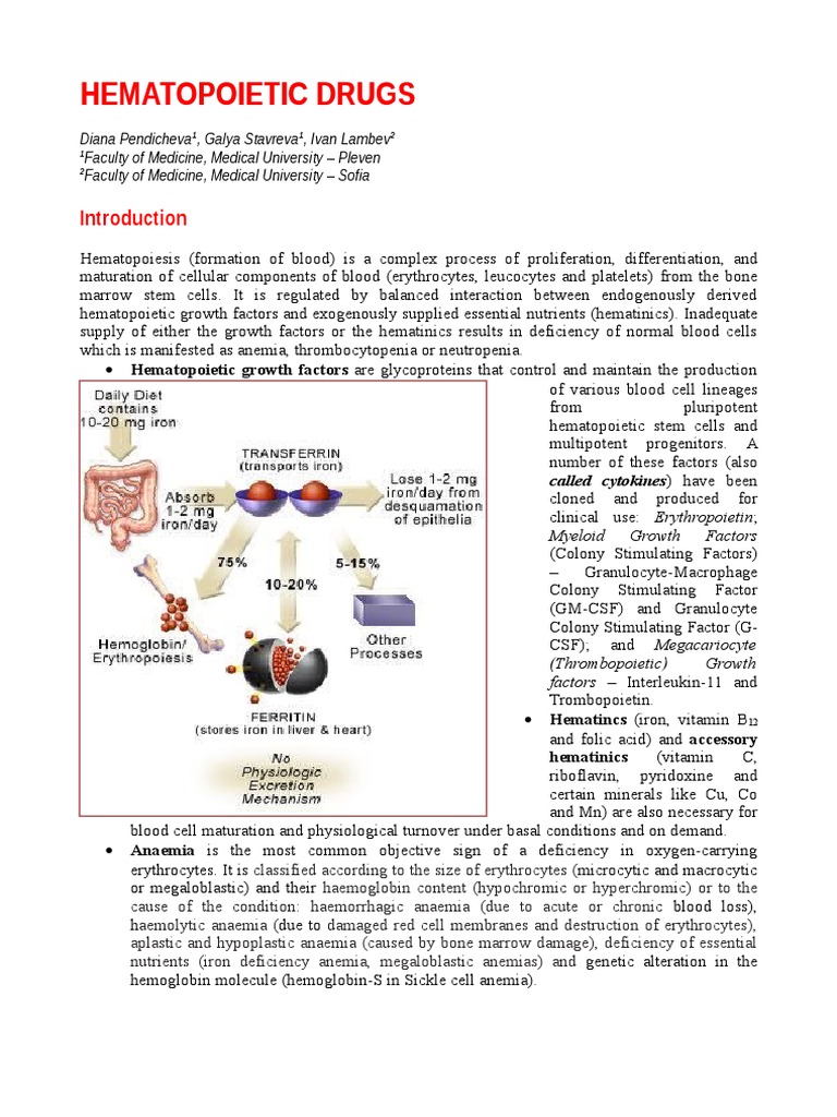 Hematopoietic Drugs Anemia Vitamin B12