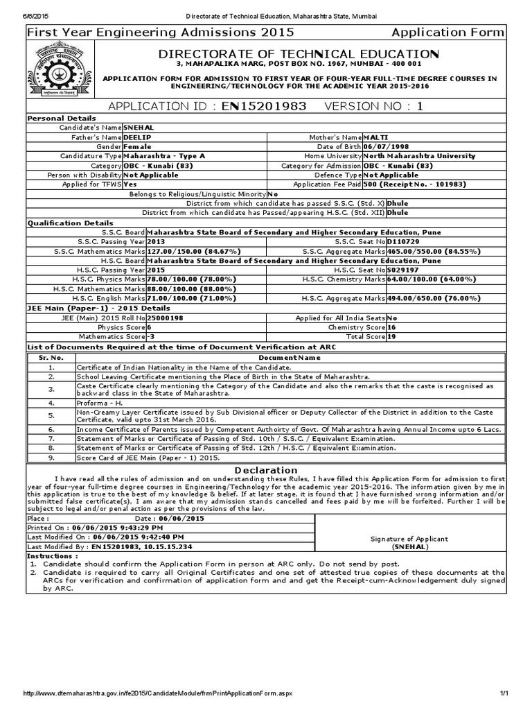 Required Documents for Engineering Admission | PDF | University And ...