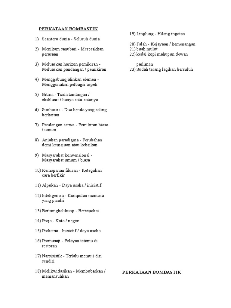 Perkataan Bombastik
