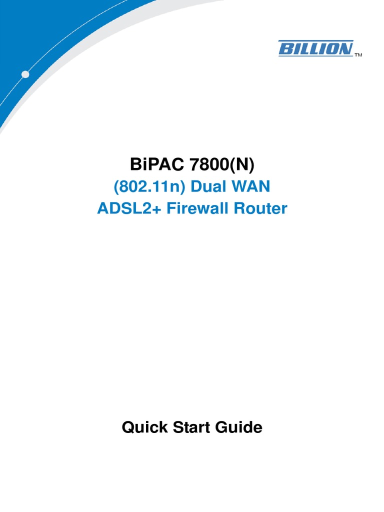 BILLION BIPAC 7800N MANUAL PDF