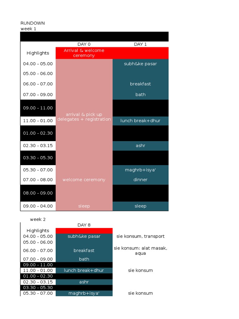 Rundown Kegiatan KKN 1 Bulan | PDF