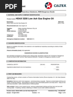 HDAX 5200 Low Ash Gas Engine Oil-MSDS