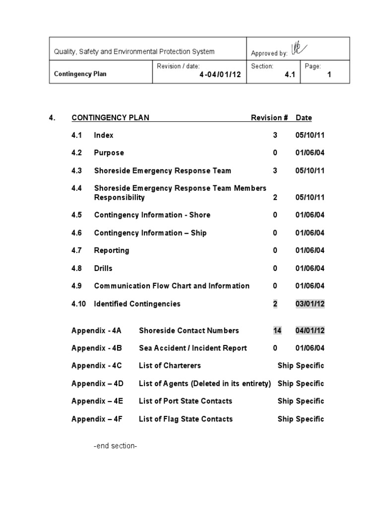 Vol 4 Contingency Manual 12.1.14 | PDF | Ships | Emergency Department