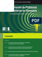 Formacion de Profesores Universitarios en Venezuela. Libro Digital