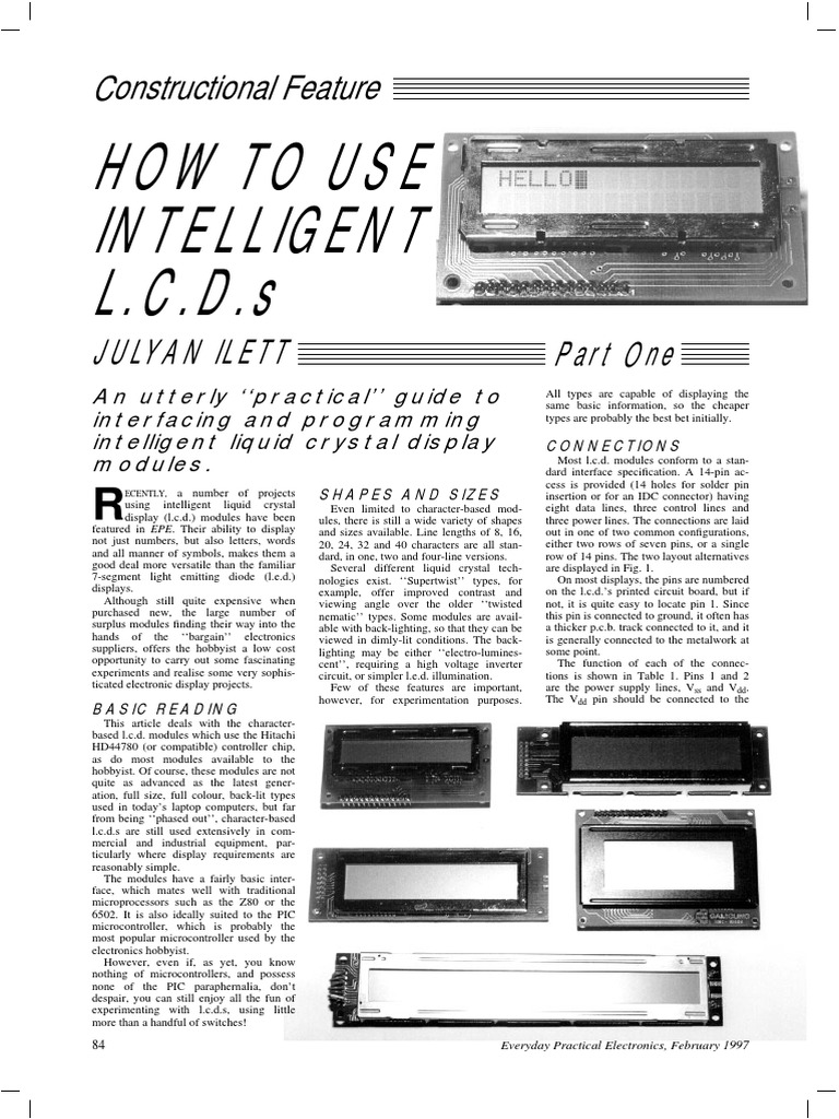 Intelligent LCD Module Guide | PDF