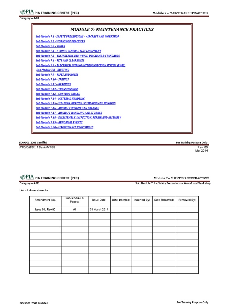 Module 7: Aircraft Maintenance Practices | PDF | Fires | Chemistry