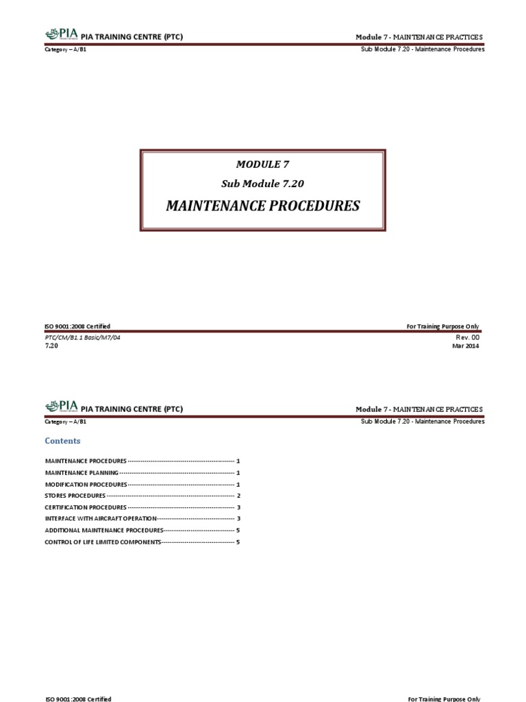 EASA Module 7: Maintenance Practices | PDF | Aircraft | Iso 9000