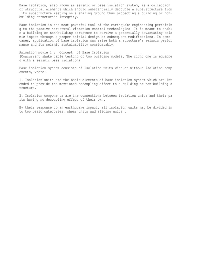 Base Isolation | PDF | Geotechnical Engineering | Civil Engineering