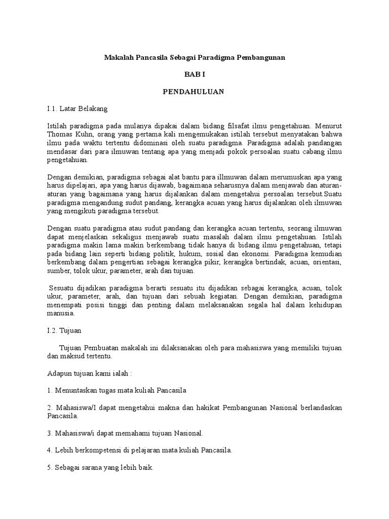 Makalah Pancasila Sebagai Paradigma Docx