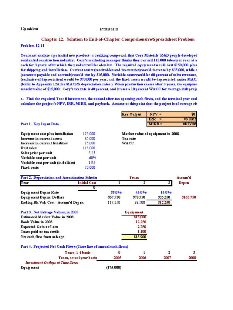 Caulking Compound Project Analysis | PDF | Net Present Value | Depreciation
