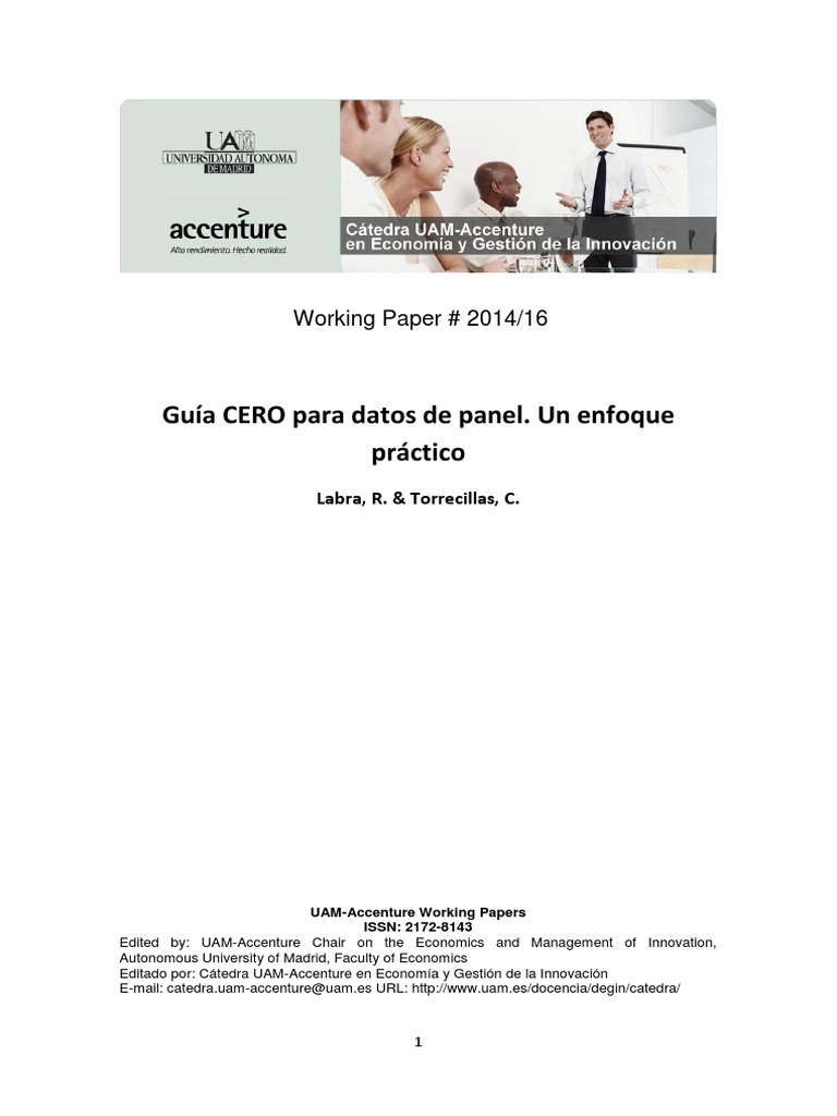 Guía CERO para Datos de Panel | PDF | Endogeneidad (Econometría ...