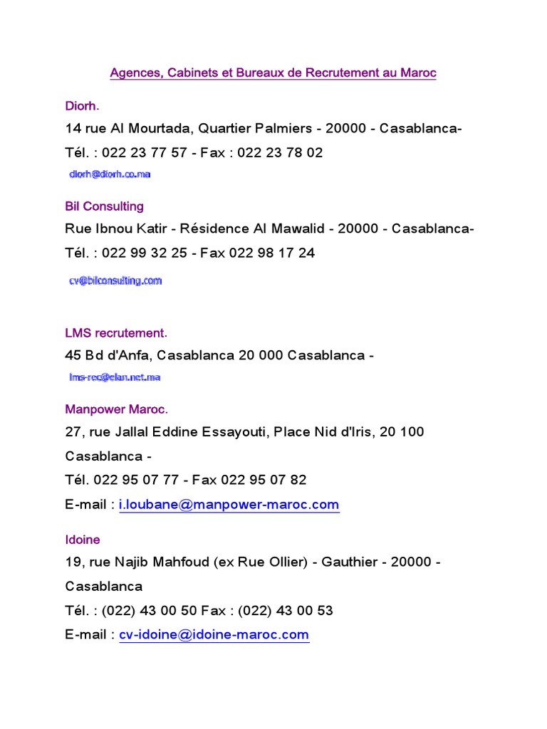 Bureaux De Recrutement