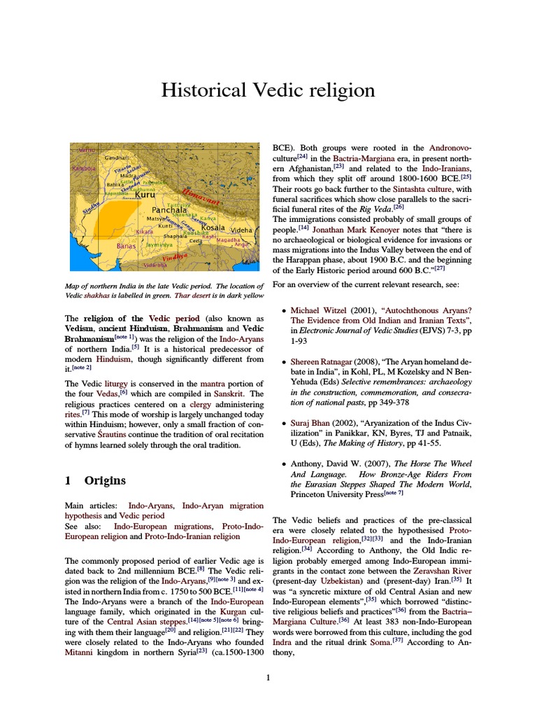 Vedic Religion: Roots of Hinduism | PDF | Vedas | Indian Religions