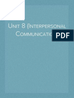 Unit 8 (Interpersonal Communication)