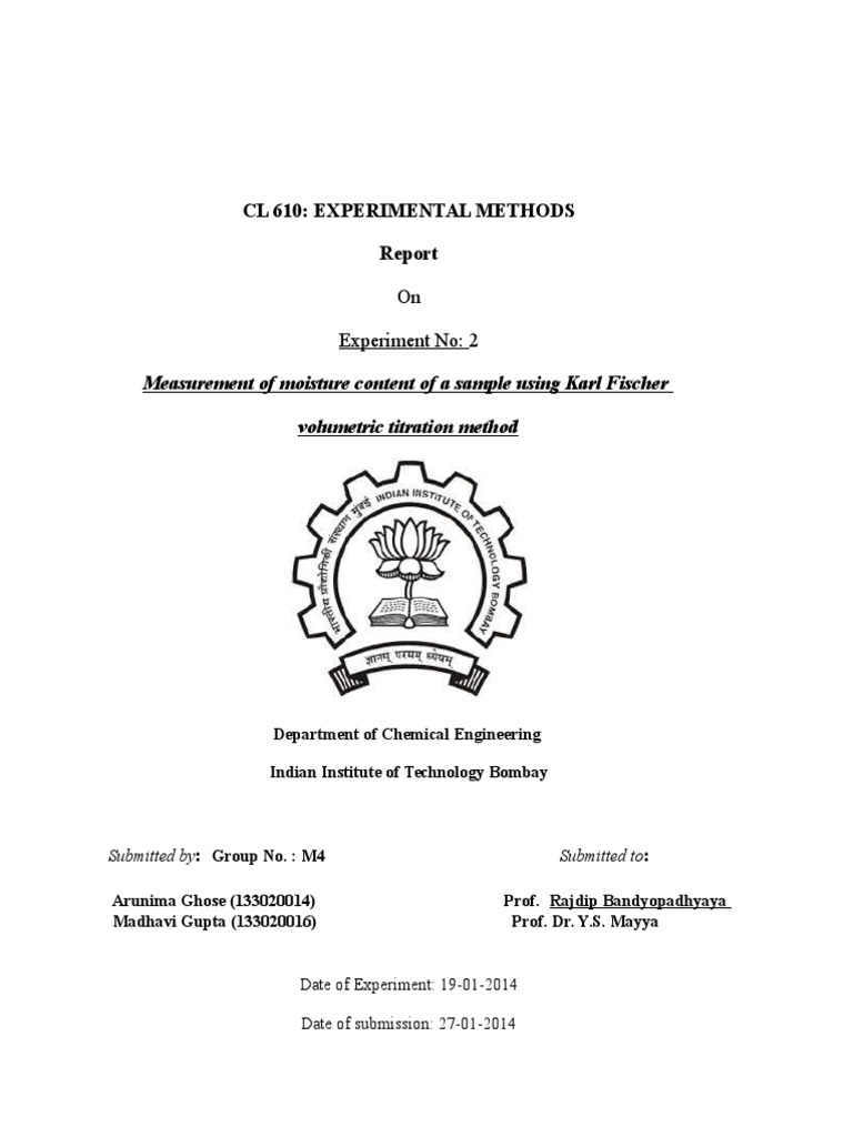 Karl Fischer Titration Analytical Chemistry