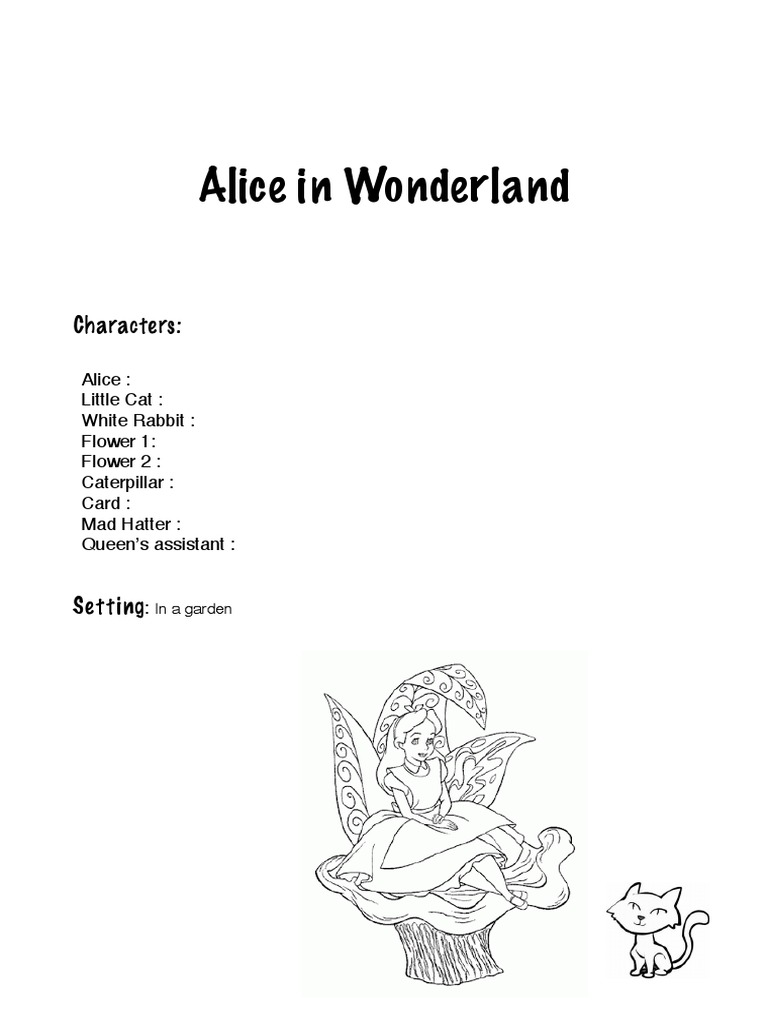 Alice in Wonderland - Script For Kids | PDF | Alice's Adventures In ...
