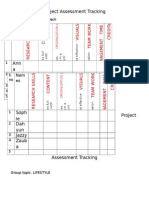 Project Assessment Tracking: Nam Es