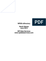 National Provider Identifier Data North Dakota June 2015