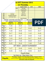 3.5 Thursday WTT Summer X-Team 2015 Schedule - No Contact