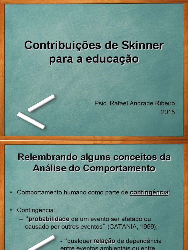 Contribuições de Skinner Para a Educação2 Behaviorismo Escolas