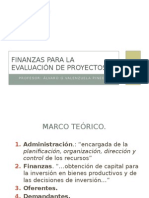 Finanzas para La Evaluacion de Proyectos